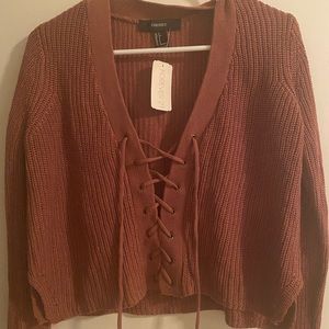 NWT tie up sweater